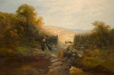 Bergère avec moutons - William Linnell